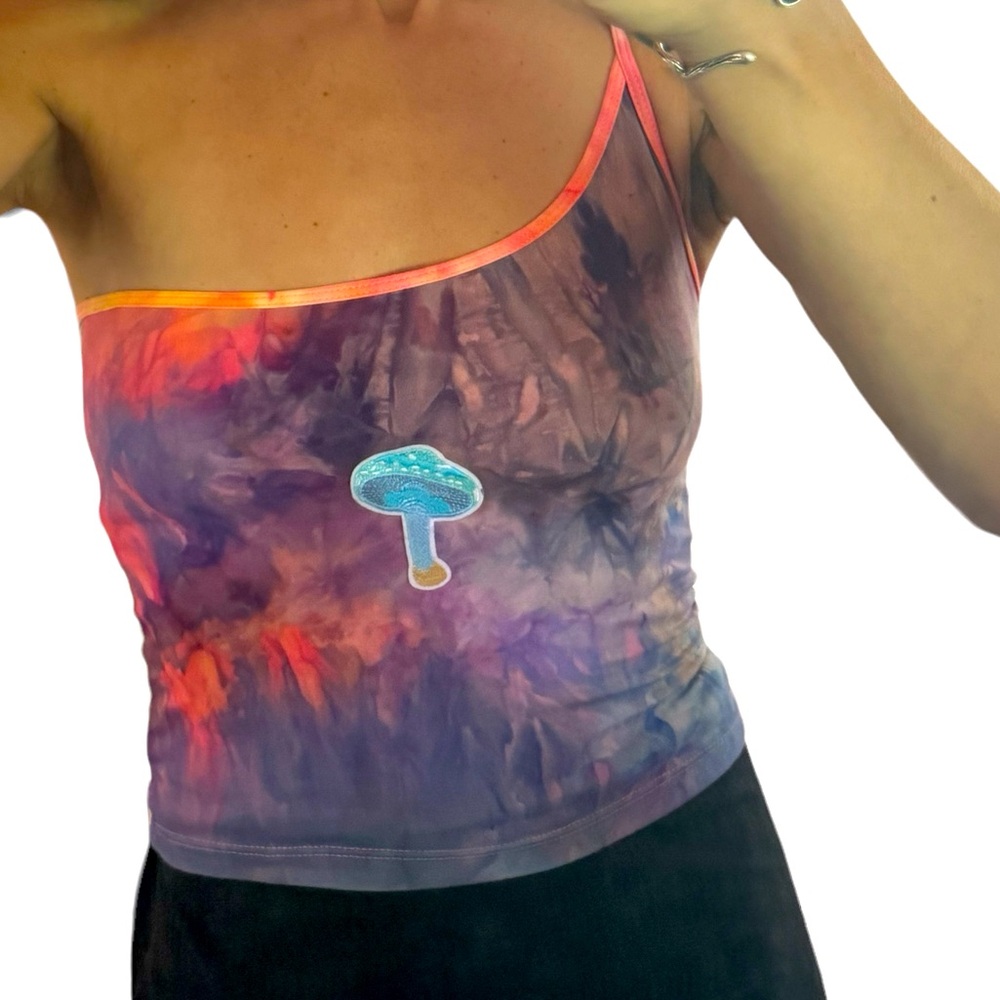 Mushrooms one shoulder top